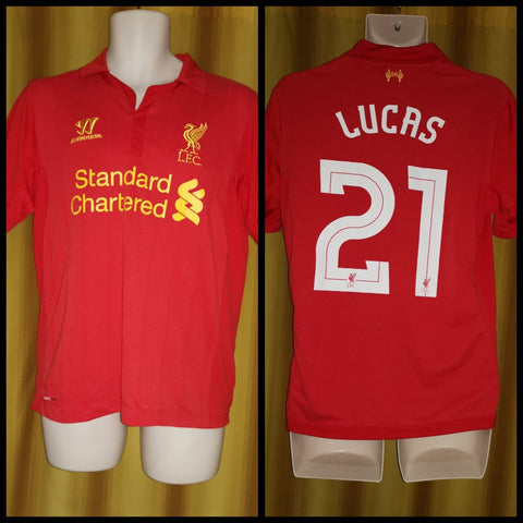 2012-13 Liverpool Home Shirt Size Medium - Lucas #21