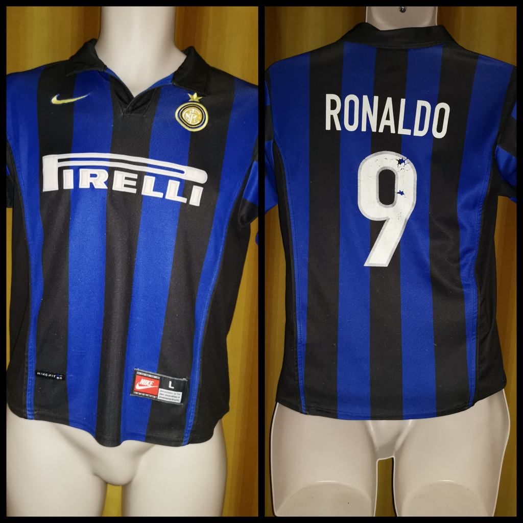 1998/99 RONALDO #9 Inter Milan Vintage Nike Home Football Home