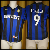1998-99 Internazionale Home Shirt Size Large Boys - Ronaldo #9