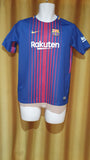 2017-18 Barcelona Home Shirt Size 13-15 Yrs - Jordi Alba #18