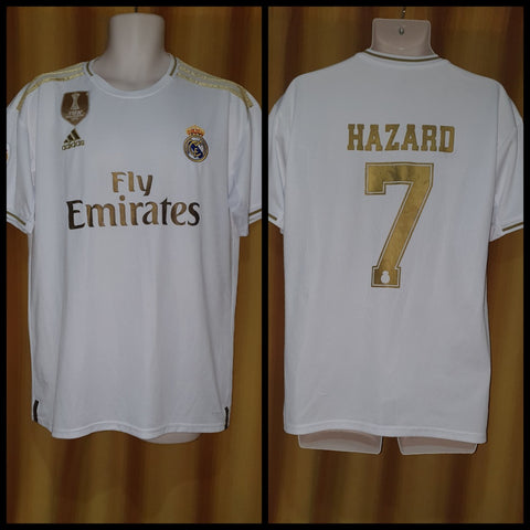 2019-20 Real Madrid Home Shirt Size Large - Hazard #7