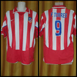2003-04 Atletico Madrid Home Shirt Size Large - F. Torres #9