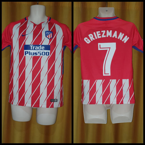 2017-18 Atletico Madrid Home Shirt Size XL Boys (13-15 Years) - Griezmann #7
