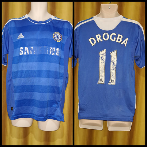 2011-12 Chelsea Home Shirt Size Large - Drogba #11