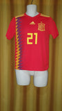 2017-19 Spain Home Shirt Size 13-14 Years - Silva #21