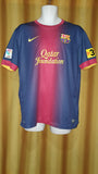 2012-13 Barcelona Home Shirt Size Large