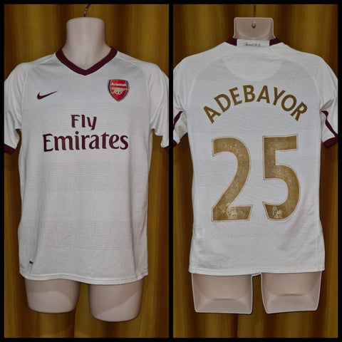 2007-08 Arsenal Home Shirt Size XL Boys - Adebayor #25