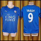 2015-16 Leicester City Home Shirt Size Small - Vardy #9