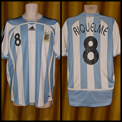 2005-07 Argentina Home Shirt Size Medium - Riqueleme #8