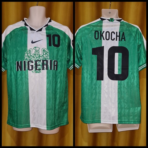1996 Nigeria Olymmpic Games Home Shirt Size Medium - Okocha #10 (Remake)