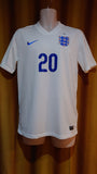 2014-15 England Home Shirt Size Small - Lallana #20