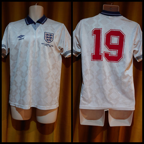 1990-92 England Home Shirt Size Extra Small - #19 (Remake)