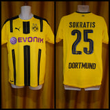 2016-17 Borussia Dortmund Domestic Home Shirt Size Medium - Sokratis #25