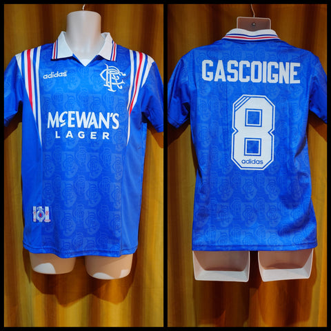 1996-97 Rangers Home Shirt Size Small - Gascoigne #8