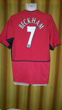 2002-04 Manchester United Home Shirt Size Medium - Beckham #7 - Forever Football Shirts