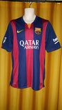 2014-15 Barcelona Home Shirt Size Medium - Neymar Jr #11 - Forever Football Shirts