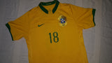2006-07 Brazil Home Shirt Size Medium – Robinho #18 - Forever Football Shirts