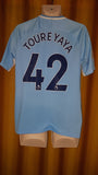 2017-18 Manchester City Home Shirt Size Medium - Toure Yaya #42 - Forever Football Shirts