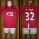 2007-09 Manchester United Home Shirt Size XL Boys - Tevez #32 - Forever Football Shirts