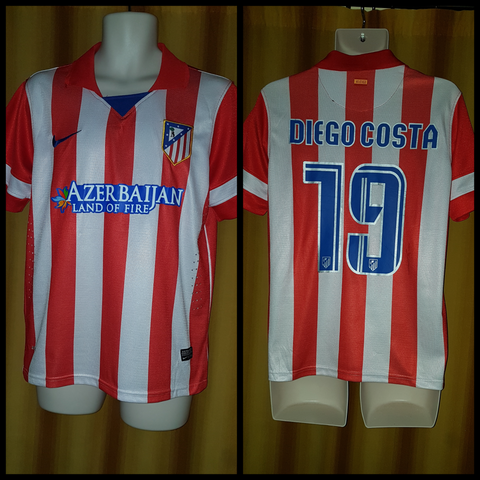 2013-14 Atletico Madrid Home Shirt Size Small - Diego Costa #19 - Forever Football Shirts