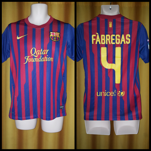 2011-12 Barcelona Home Shirt Size Small - Fabregas #4 – Forever