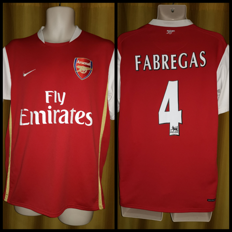 2006-08 Arsenal Home Shirt Size Medium - Fabregas #4 - Forever Football Shirts