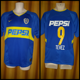 2003-04 Boca Juniors Home Shirt Size XL - Tevez #9 - Forever Football Shirts