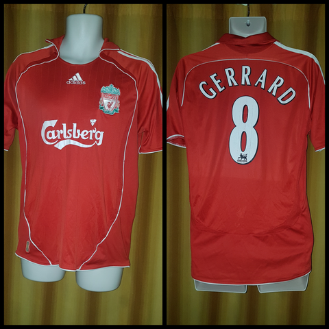 2006-08 Liverpool Home Shirt Size Medium - Gerrard #8 - Forever Football Shirts