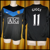2009-10 Manchester United Away Shirt Size Small (Long Sleeve) - Giggs #11 - Forever Football Shirts