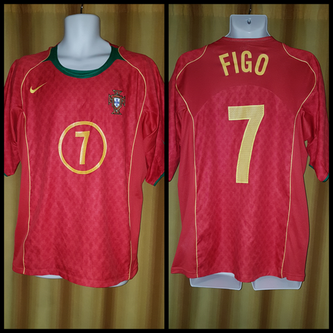 2004-05 Portugal Home Shirt Size XL – Figo #7 - Forever Football Shirts