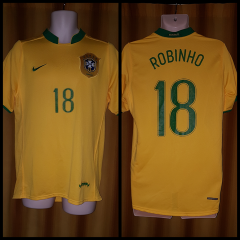 2006-07 Brazil Home Shirt Size Medium – Robinho #18 - Forever Football Shirts