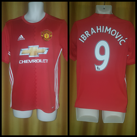 2016-17 Manchester United Home Shirt Size 15-16 Yrs - Ibrahimovic #9 - Forever Football Shirts