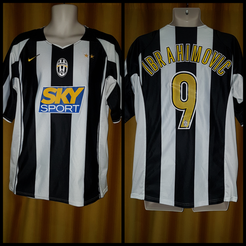 2004-05 Juventus Home Shirt Size Large - Ibrahimovic #9 - Forever Football Shirts