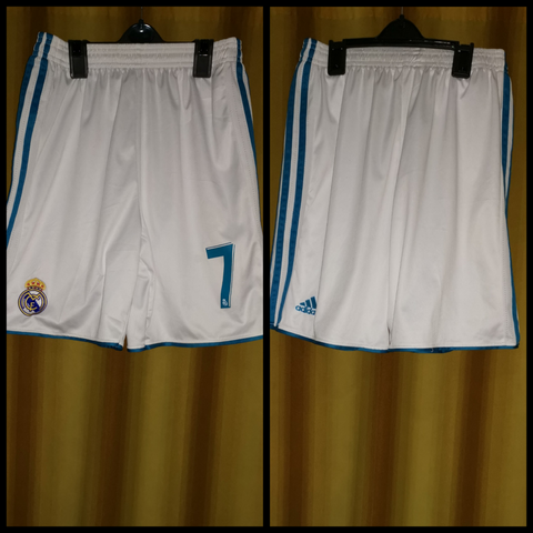 2017-18 Real Madrid Home Shorts Size Small - #7