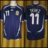 2005-07 Argentina Away Shirt Size Extra Large - Tevez #11