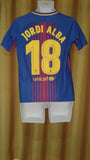 2017-18 Barcelona Home Shirt Size 13-15 Yrs - Jordi Alba #18