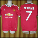 2015-16 Manchester United Home Shirt Size Large - Memphis #7