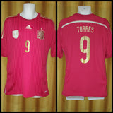 2013-15 Spain Home Shirt Size Large - Torres #9