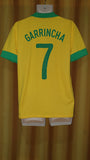 2013 Brazil Home Shirt Size Medium - Garrincha #7