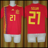 2017-19 Spain Home Shirt Size 13-14 Years - Silva #21