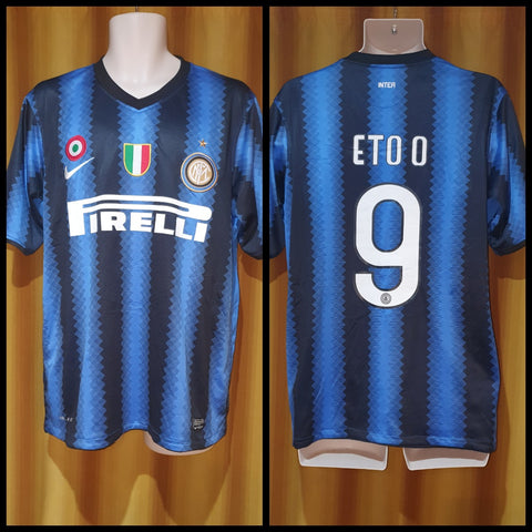 2010-11 Internazionale Home Shirt Size Medium - Eto'o #9