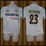 2004-05 Real Madrid Home Shirt Size 32-34 - Beckham #23