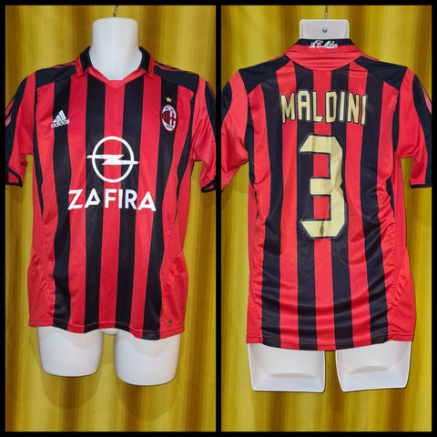 2005-06 AC Milan Home Shirt Size Small - Maldini #3