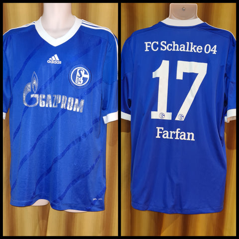 2012-14 Schalke 04 Home Shirt Size XL - Farfan #17