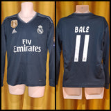 2018-19 Real Madrid Away Shirt Size Small - Bale #11 (Long Sleeve)